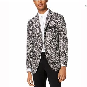 INC -Black 2XL Printed SlimFit 2 Button Blazer